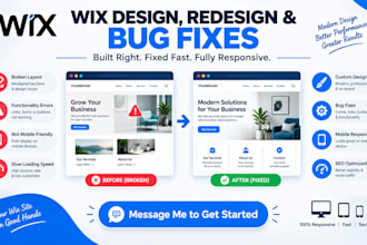 design wix redesign wix website fix error bugs and edit wix website