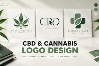 design a cannabis cbd marijuana hemp or weed logo