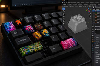 design custom artisan keycaps for mechanical keyboards and 3d printing