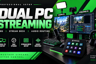 setup dual PC streaming with obs and elgato stream deck and fix audio routing