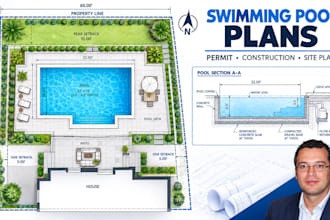 design swimming pool permit drawings, construction plans and site plans