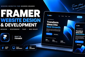 design and develop a modern responsive framer website