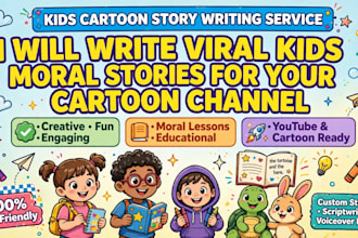 write kids moral story with ai cartoon illustrations