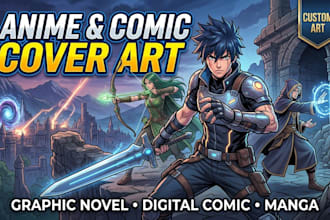 create anime covers, graphic novel covers and digital comic art