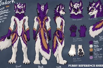 custom furry reference sheet fursona character furry ref cute kemono anthro nsfw