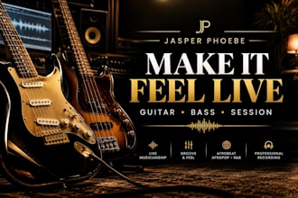 add authentic live guitar, bass and musicality to your track
