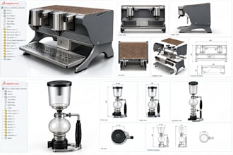 create custom 3d industrial designs for espresso and coffee machines