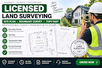 provide licensed land surveying, boundary survey, topo map and site plan