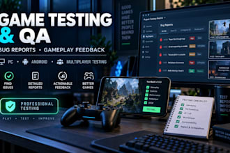 test your game for bugs, QA, beta testing, usability and gameplay feedback