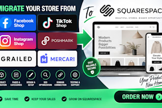 migrate facebook tiktokshop instagram poshmark grailed mercari to squarespace