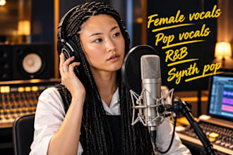 record catchy female vocals, for pop, rnb, indie and synth pop singer