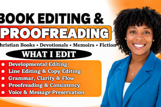 edit and proofread your christian manuscript with copy and developmental editing