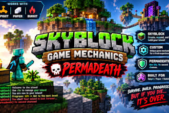 minecraft plugins for spigot, paper bukkit skyblock game mechanics permadeath