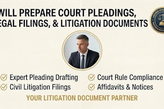 draft legal motions, civil complaints, and lawsuit documents