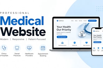 design medical, healthcare website, dental, clinic, hospital website