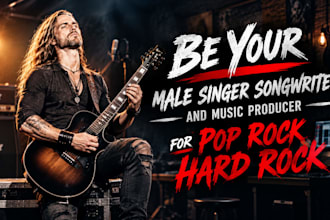 be your male singer songwriter and music producer for pop rock and hard rock