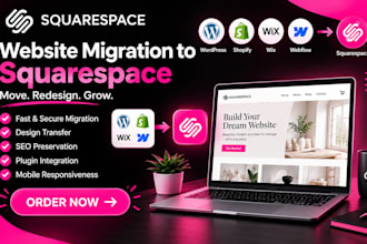 migrate redesign webflow wix shopify wordpress to squarespace ai website design