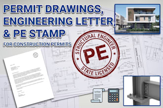provide structural engineer drawings, letter, and engineering stamp for permit
