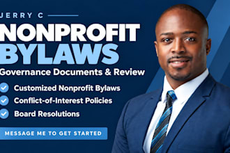 draft nonprofit bylaws, conflict of interest policy and board resolutions