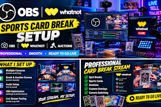 set up obs for card breaks, auctions and live selling