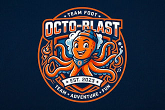 create octopus mascot logo design for your brand