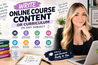 write online course content or curriculum on any subject