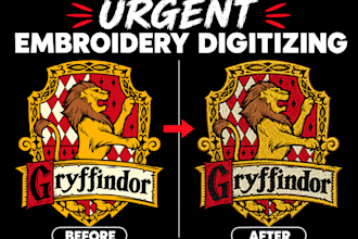 digitize image into embroidery digitizing , embroidery design in 1 hour