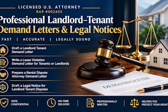 draft a powerful landlord tenant demand letter as a US attorney