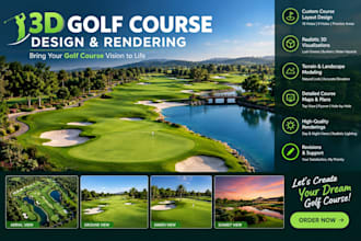 create a professional 3d golf course design and visualization