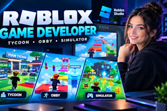 make a complete roblox tycoon, obby game in roblox studio roblox simulator game