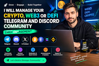 manage your crypto, web3, defi telegram and discord community, daily engagement