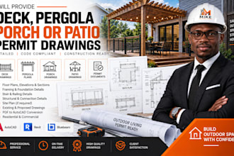 provide deck pergola porch or patio permit drawings