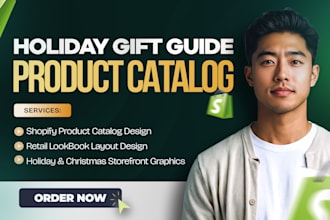 design a holiday gift guide and print ready ecommerce product catalog