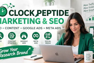 do clock peptide marketing SEO content strategy google ads meta ads landing page