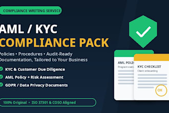 draft aml, kyc, and gdpr compliance policies for your business