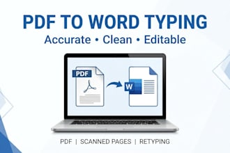 type PDF or scanned pages into word