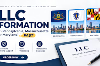 handle llc formation in pennsylvania  massachusetts maryland fast