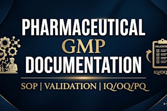 write pharmaceutical gmp sops, validation protocols and reports
