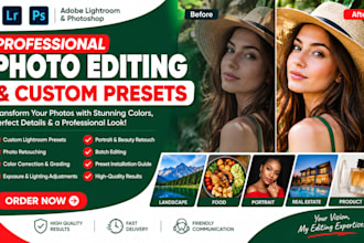 professionally create and edit a custom lightroom preset professional photo edit