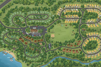 design vector map, resort map, festival map and campground map