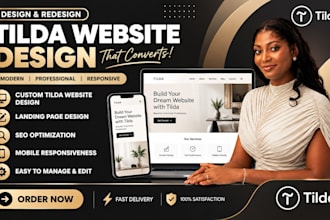 design a modern tilda website, tilda landing page, tilda website redesign