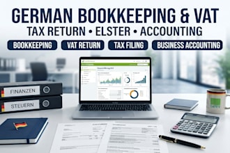 handle german bookkeeping, vat and tax return for business