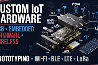 design custom iot hardware with pcb embedded firmware, and wireless connectivity