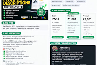 write SEO friendly product descriptions for your shopify amazon or e commerce