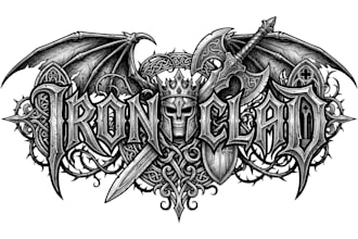 design epic doom metal, power metal,  fantasy logo