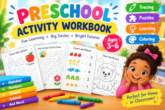 create educational activity books for preschool kids