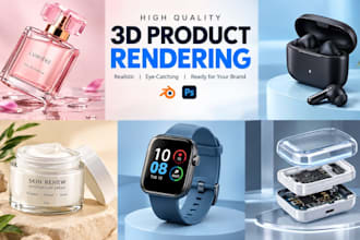create realistic 3d product rendering, 3d product modeling and product design