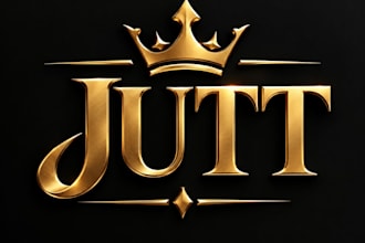 design a professional logo in gold and black style