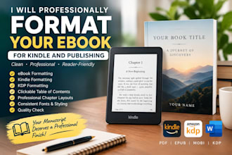 professionally format your ebook for kindle and publishing