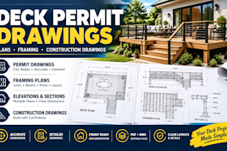 create deck permit drawings, framing plans and construction drawings